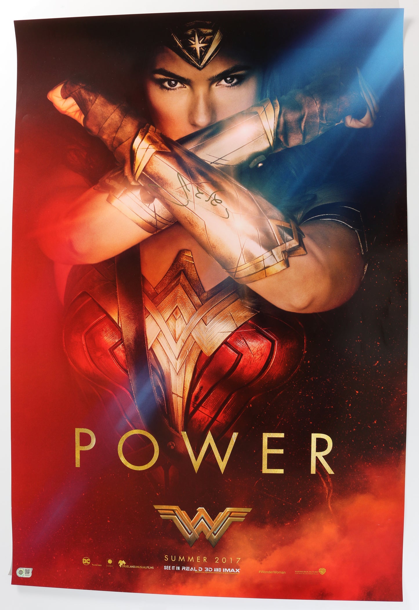 
                  
                    Gal Gadot as Wonder Woman in Wonder Woman (SWAU Witnessed) Signed 27x40 Double Sided Poster
                  
                