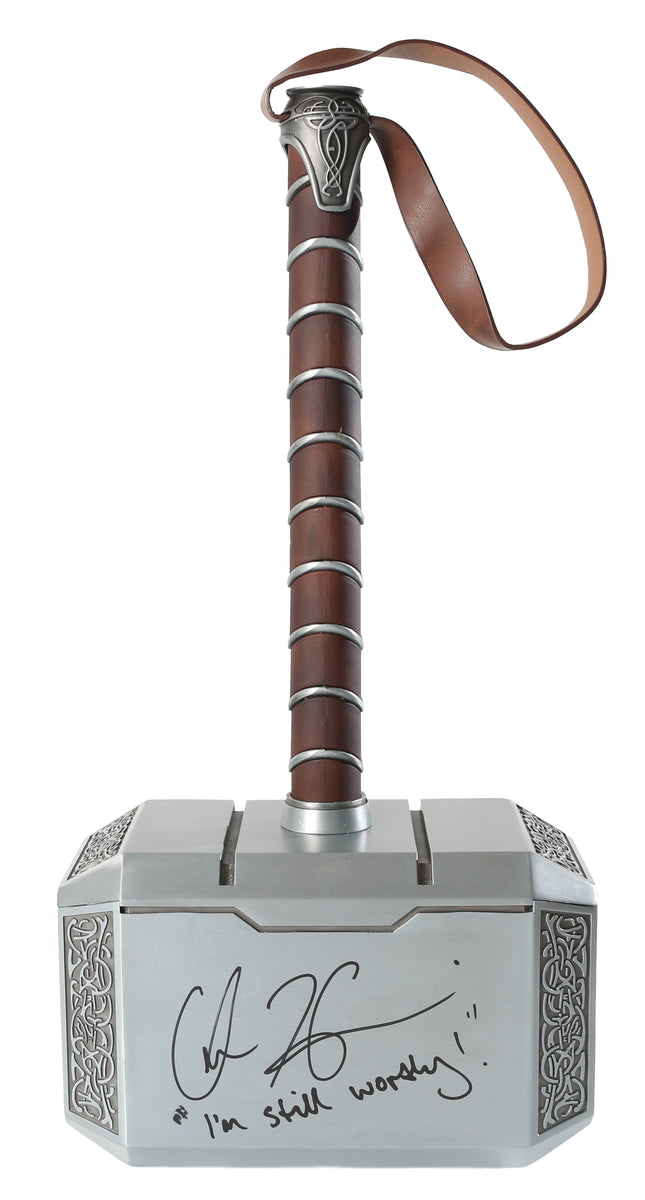 Thor Mjolnir Heavy Metal & Leather Prop Replica Hammer Signed by