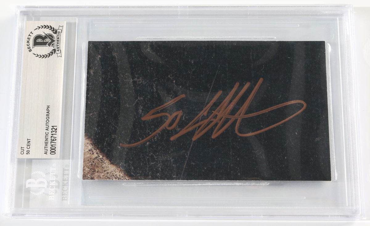 50 Cent Rapper (Beckett Encapsulated) Signed 3x5 Index Card – SWAU