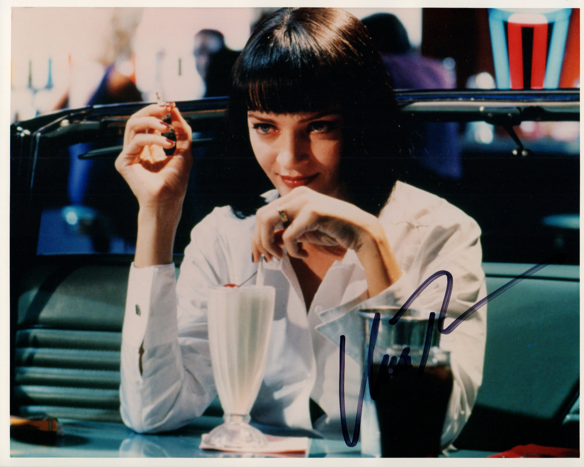 Uma Thurman as Mia Wallace in Pulp Fiction Signed 8x10 Photo – SWAU Auction, image size:1200x960