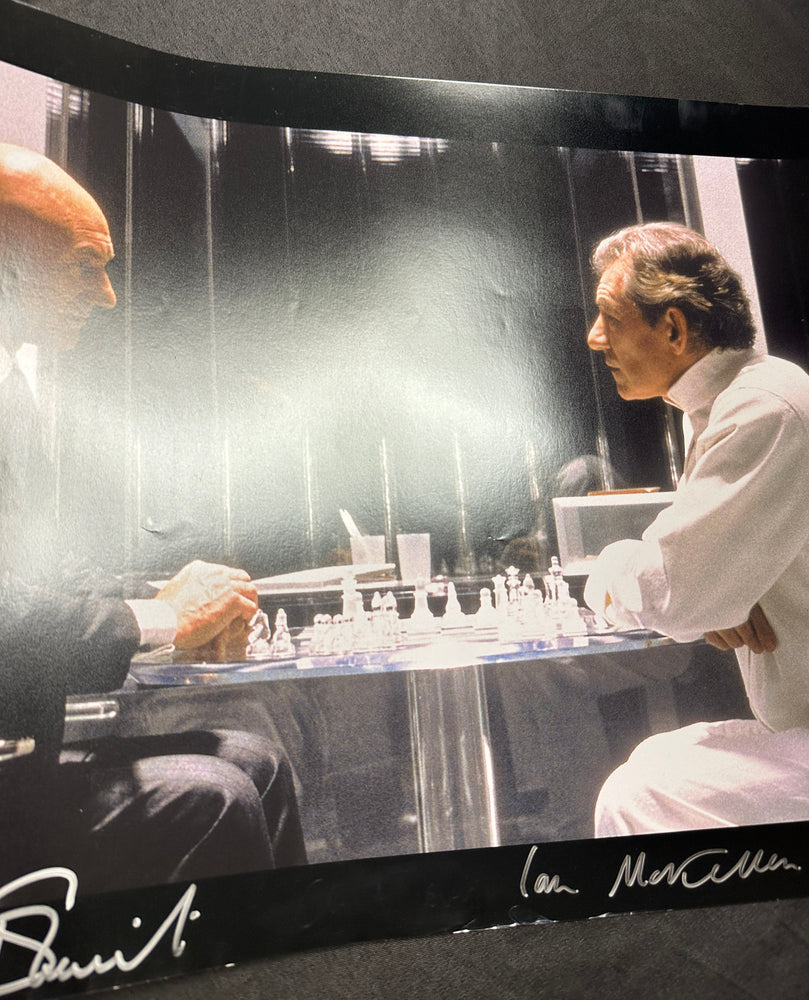 
                  
                    Patrick Stewart as Professor Charles Xavier Playing Chess with  Ian McKellen as Magneto in X-Men Signed 16x20 Photo
                  
                