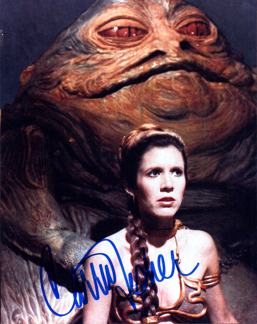 Carrie Fisher as Slave Princess Leia in Star Wars: Return of the Jedi Sexy Signed 8x10 Photo