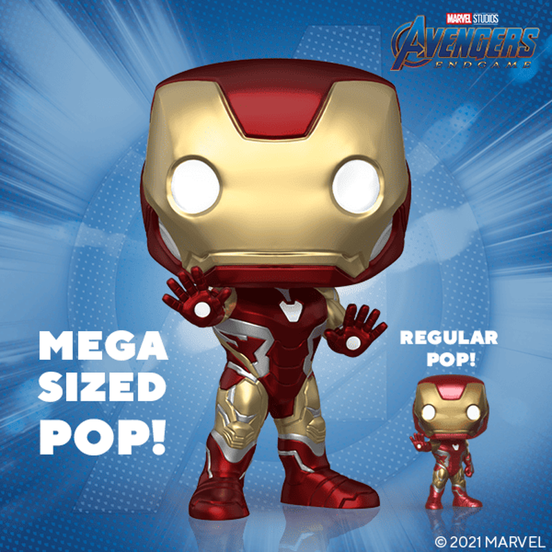 
                  
                    Robert Downey Jr. as Iron Man in Avengers: Endgame (SWAU) Signed 18" Mega Sized Funko POP! #02 with Character Name
                  
                