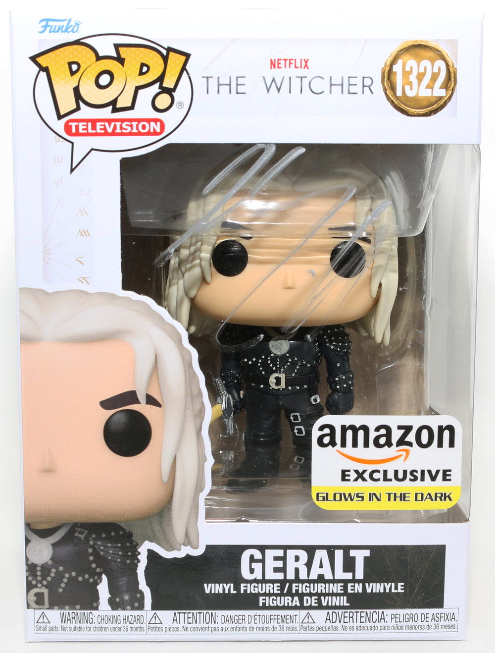 Henry Cavill as Geralt of Rivia in The Witcher GITD Amazon Exclusive(SWAU) Signed Funko POP! #1322