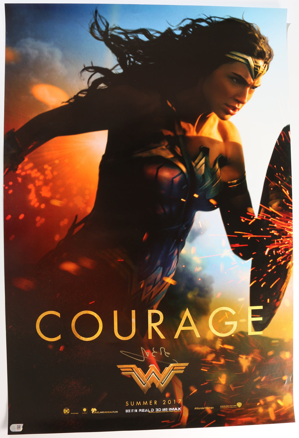 Gal Gadot as Wonder Woman in Wonder Woman (SWAU Witnessed) Signed 27x40 Poster