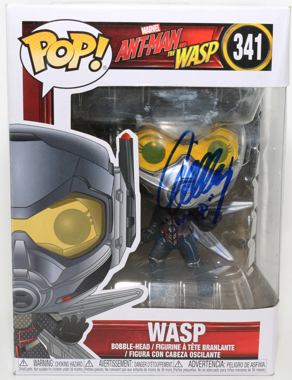 Evangeline Lilly as Wasp in Ant-Man & The Wasp Signed Funko POP! #341 with Character Name