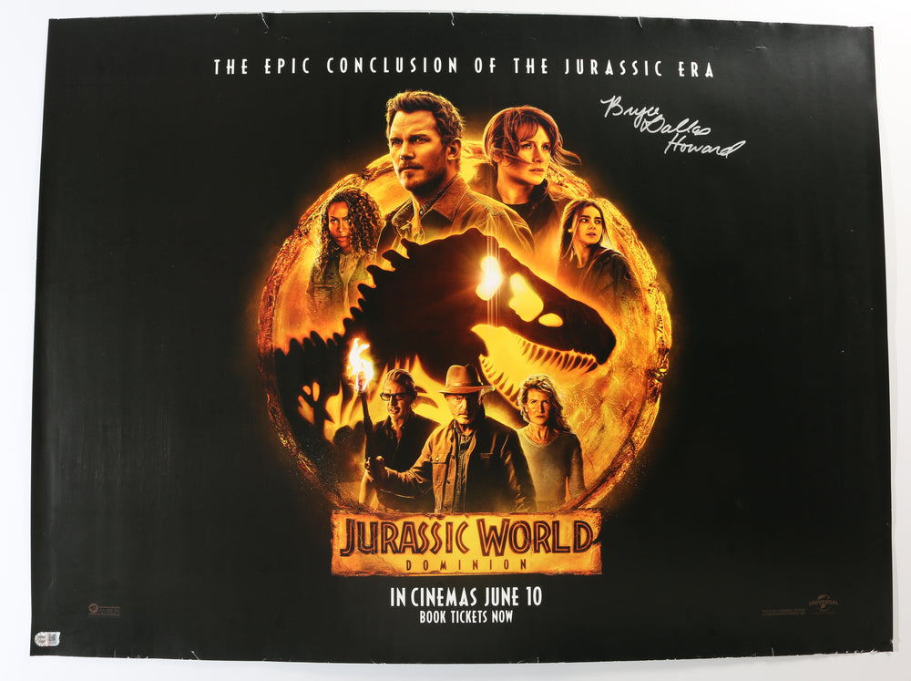 Bryce Dallas Howard as Claire Dearing in Jurassic World Dominion (SWAU) Signed 30x40 Double Sided Quad Poster