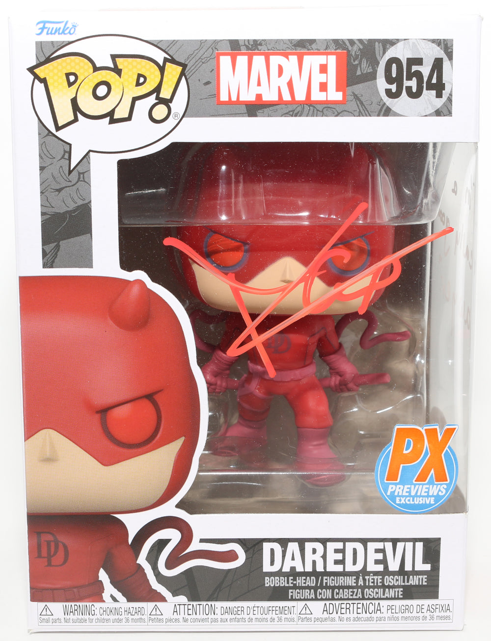 Charlie Cox as Daredevil in Daredevil (JSA) Signed Funko POP! #954 with Character Name & Quote