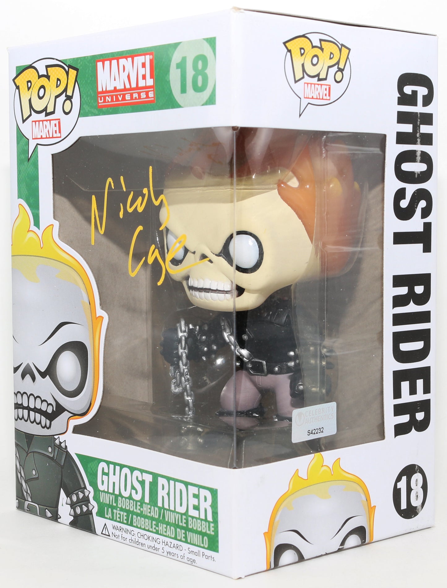 
                  
                    Nicolas Cage as Johnny Blaze / Ghost Rider in Ghost Rider (Celebrity Authentics) Signed Funko POP! #18
                  
                