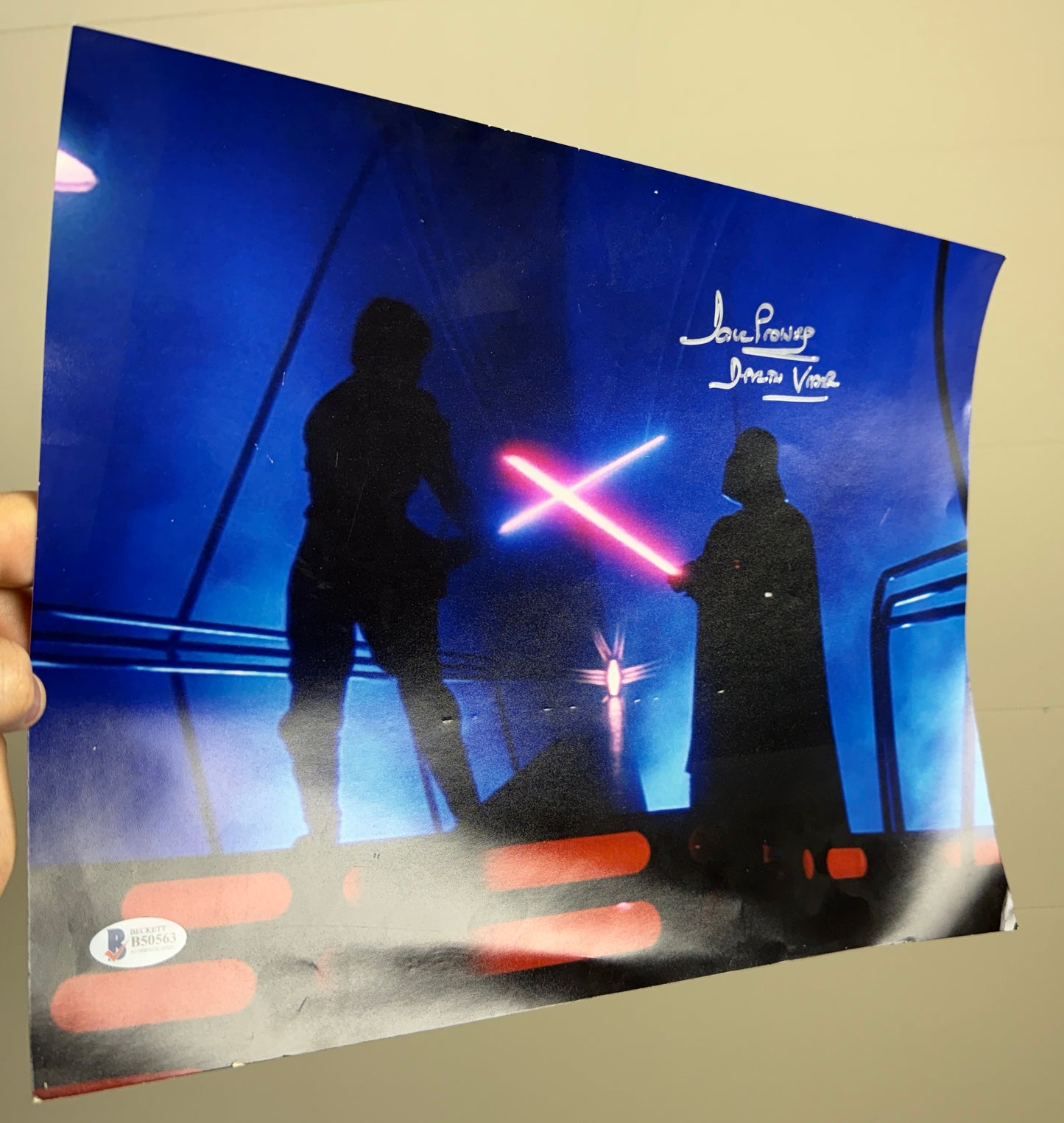 
                  
                    Dave Prowse as Darth Vader in Star Wars: The Empire Strikes Back (Beckett) Signed 11x14 Photo with Character Name
                  
                