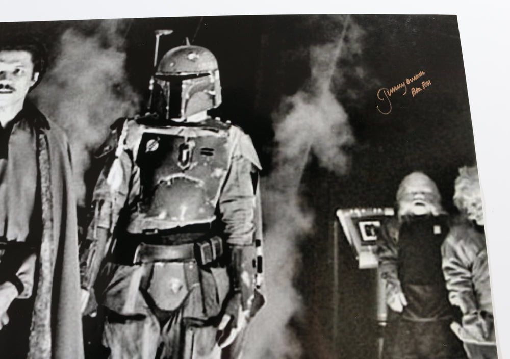 
                  
                    Billy Dee Williams as Lando & Jeremy Bulloch as Boba Fett in Star Wars: The Empire Strikes Back (Coolwaters) Signed 30x24 Poster
                  
                