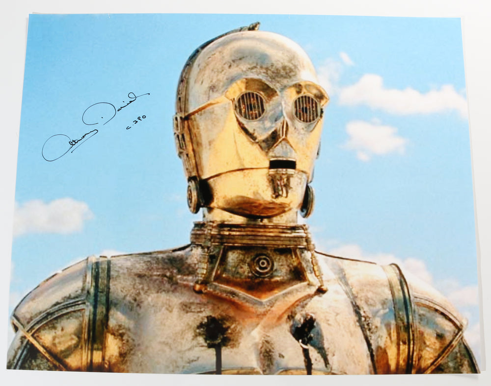 Anthony Daniels as C-3PO in Star Wars: A New Hope Signed 30x24 Poster With Character Name