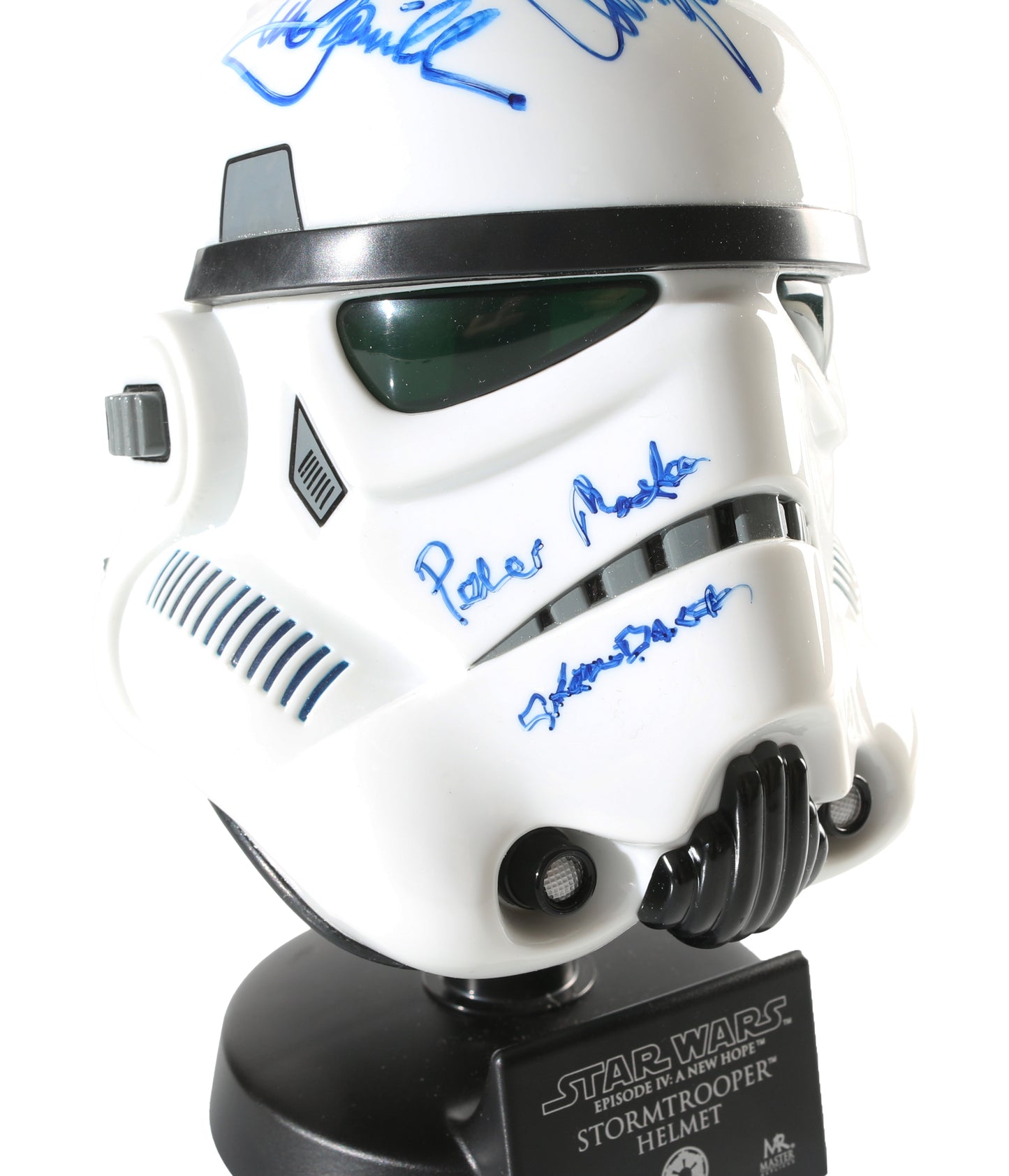 
                  
                    Star Wars Stormtrooper Mini Helmet Scaled Prop Replica (Beckett Witnessed) Cast Signed by Harrison Ford, Carrie Fisher, Mark Hamill, Dave Prowse, Peter Mayhew, Kenny Baker, & Anthony Daniels
                  
                