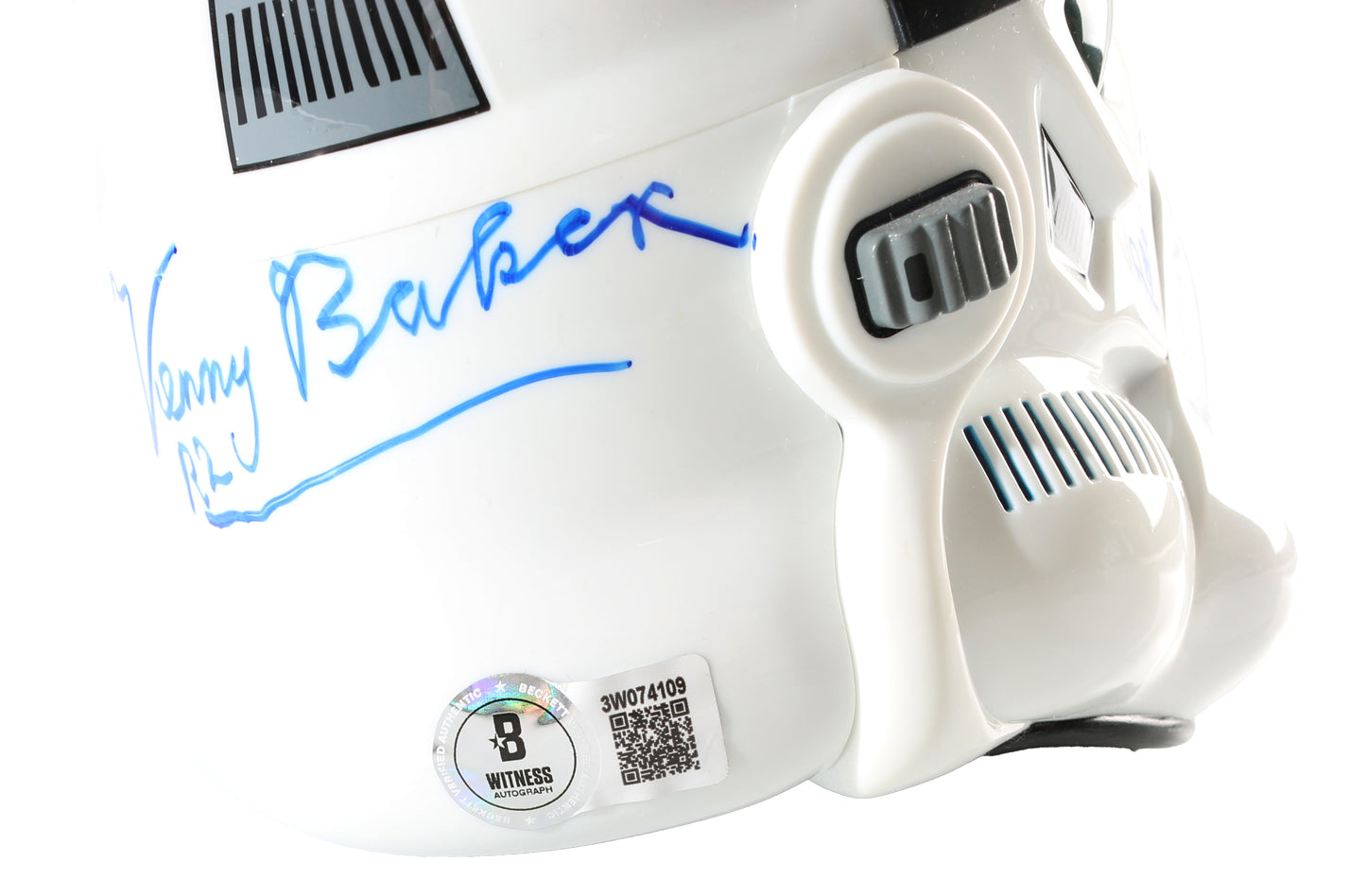 
                  
                    Star Wars Stormtrooper Mini Helmet Scaled Prop Replica (Beckett Witnessed) Cast Signed by Harrison Ford, Carrie Fisher, Mark Hamill, Dave Prowse, Peter Mayhew, Kenny Baker, & Anthony Daniels
                  
                