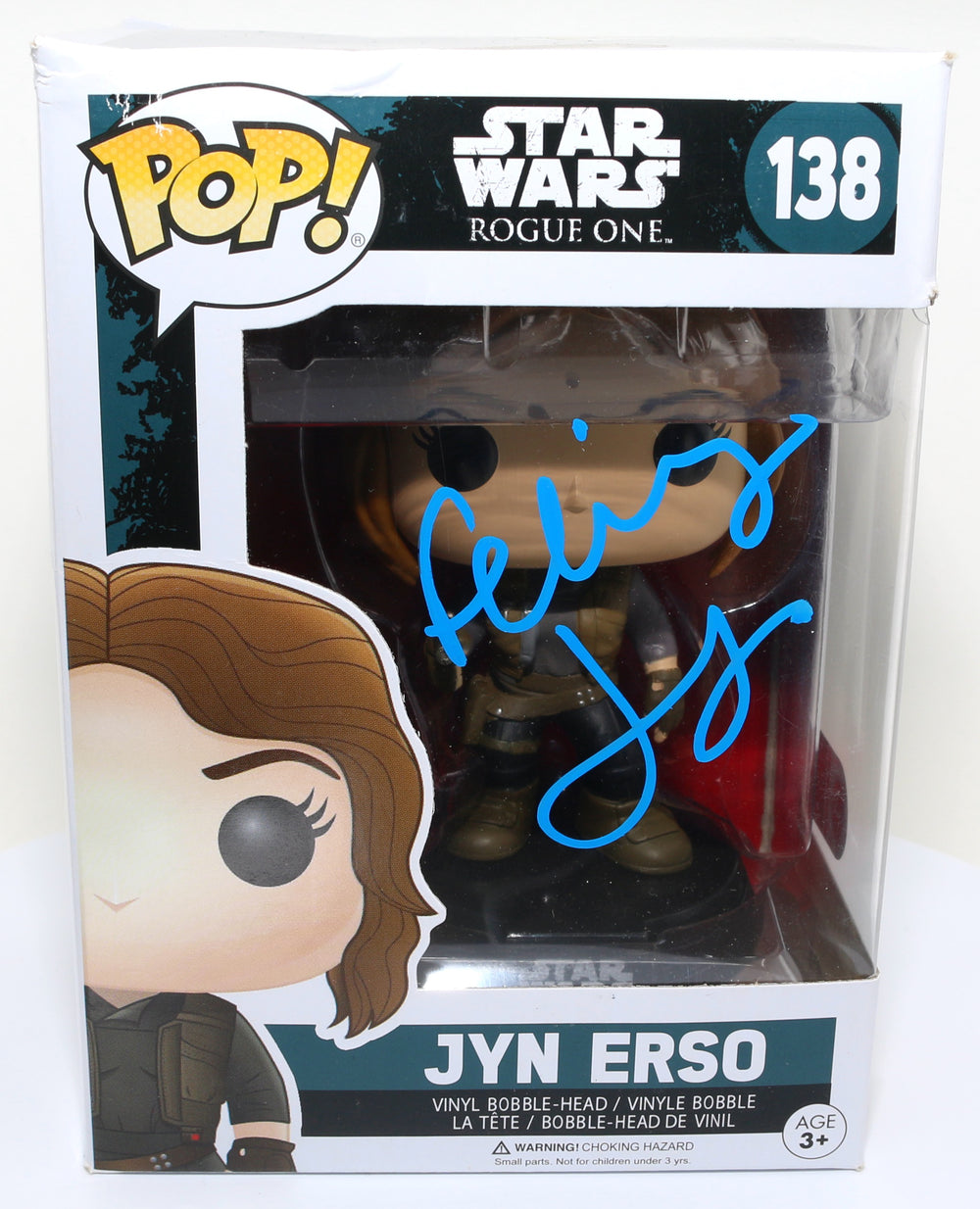 Felicity Jones as Jyn Erso in Rogue One: A Star Wars Story (SWAU Authenticated) Signed POP! Funko #138