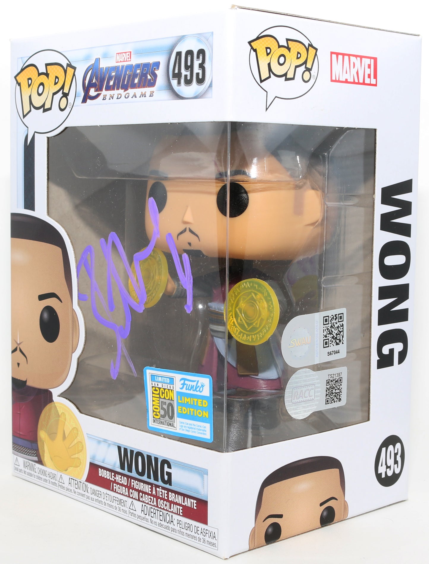 
                  
                    Benedict Wong as Wong in Avengers: Endgame San Diego Comic Con Limited Edition (SWAU) Signed Funko POP! #493
                  
                