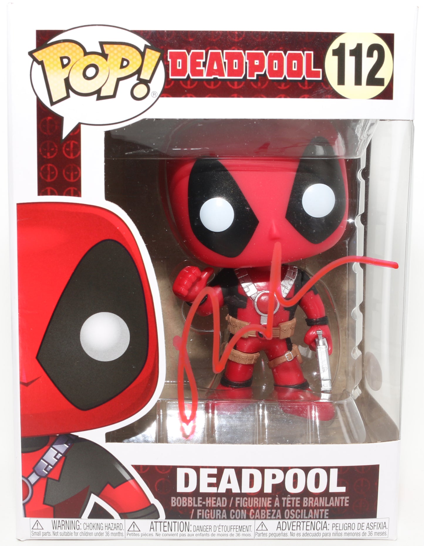 
                  
                    Ryan Reynolds as Deadpool in Deadpool (JSA) Signed Funko POP! #112
                  
                