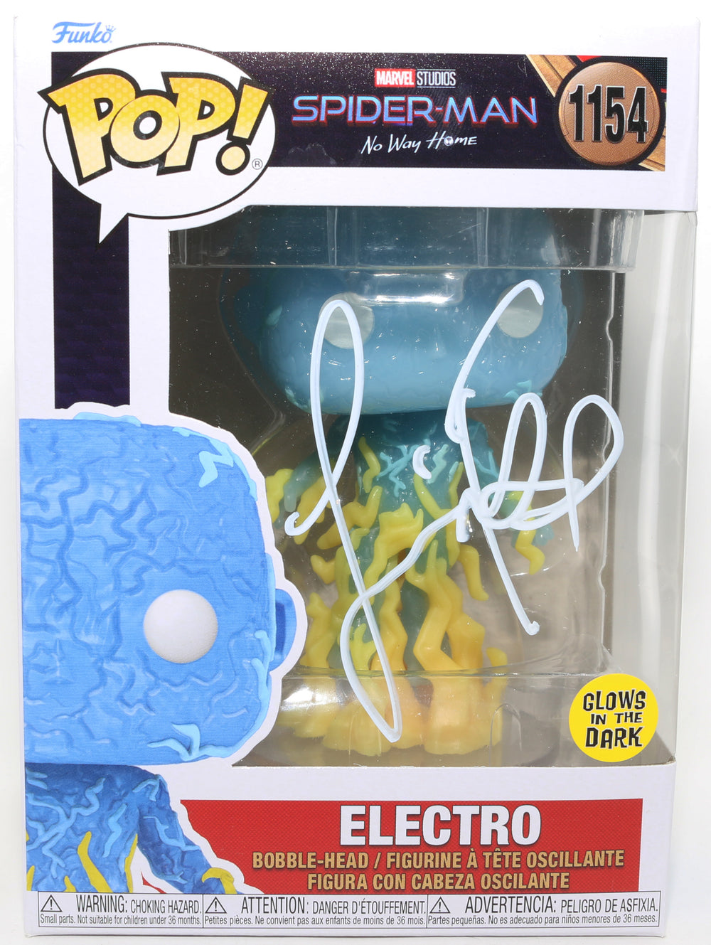 Jamie Foxx as Electro in Spider-Man: No Way Home GITD Special Edition Signed Funko POP! #1154