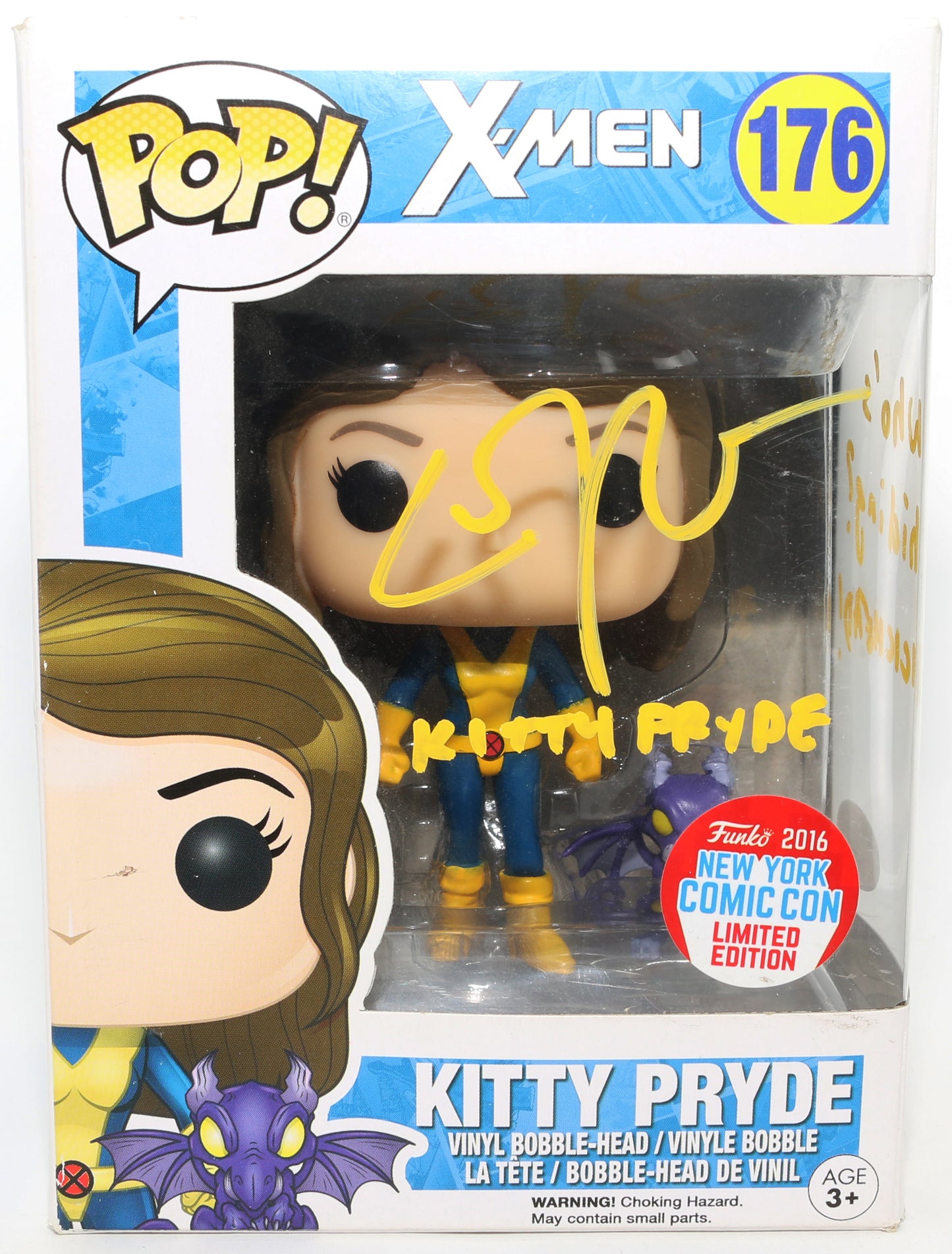 
                  
                    Elliot / Ellen Page as Kitty Pryde in X-Men 2016 New York Comic Con Exclusive (JSA) Signed Funko POP! #176 with Character Name & Quote
                  
                