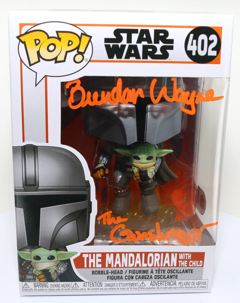 Brendan Wayne as The Mandalorian in Star Wars: The Mandalorian (SWAU Authenticated) Signed POP! Funko #402