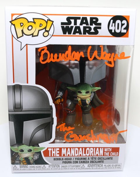 Brendan Wayne as The Mandalorian in Star Wars: The Mandalorian (SWAU Authenticated) Signed Funko POP! #402