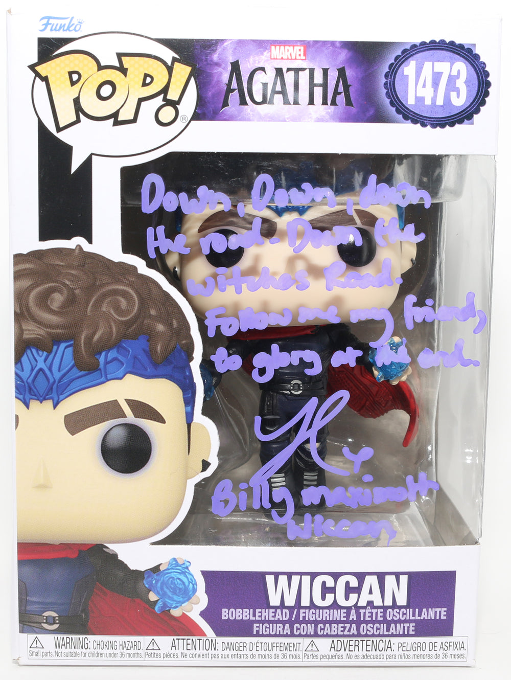Joe Locke as Wiccan in Agatha All Along Signed Funko POP! #1473 with Character Name & Quote