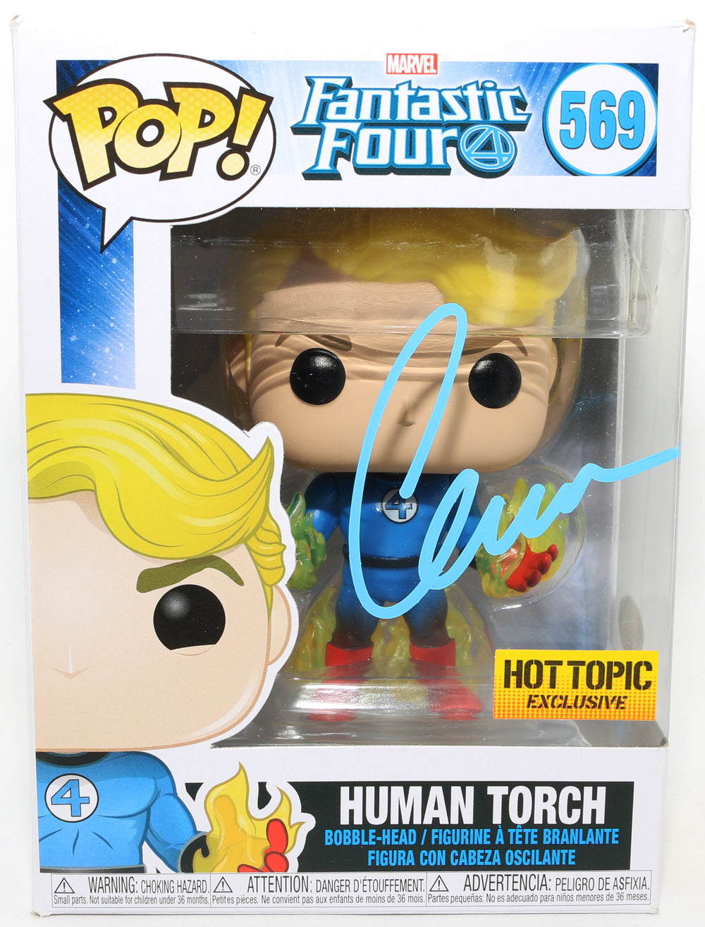 Chris Evans as Human Torch in Fantastic Four & Deadpool & Wolverine Hot Topic Exclusive (JSA) Signed Funko POP! #569