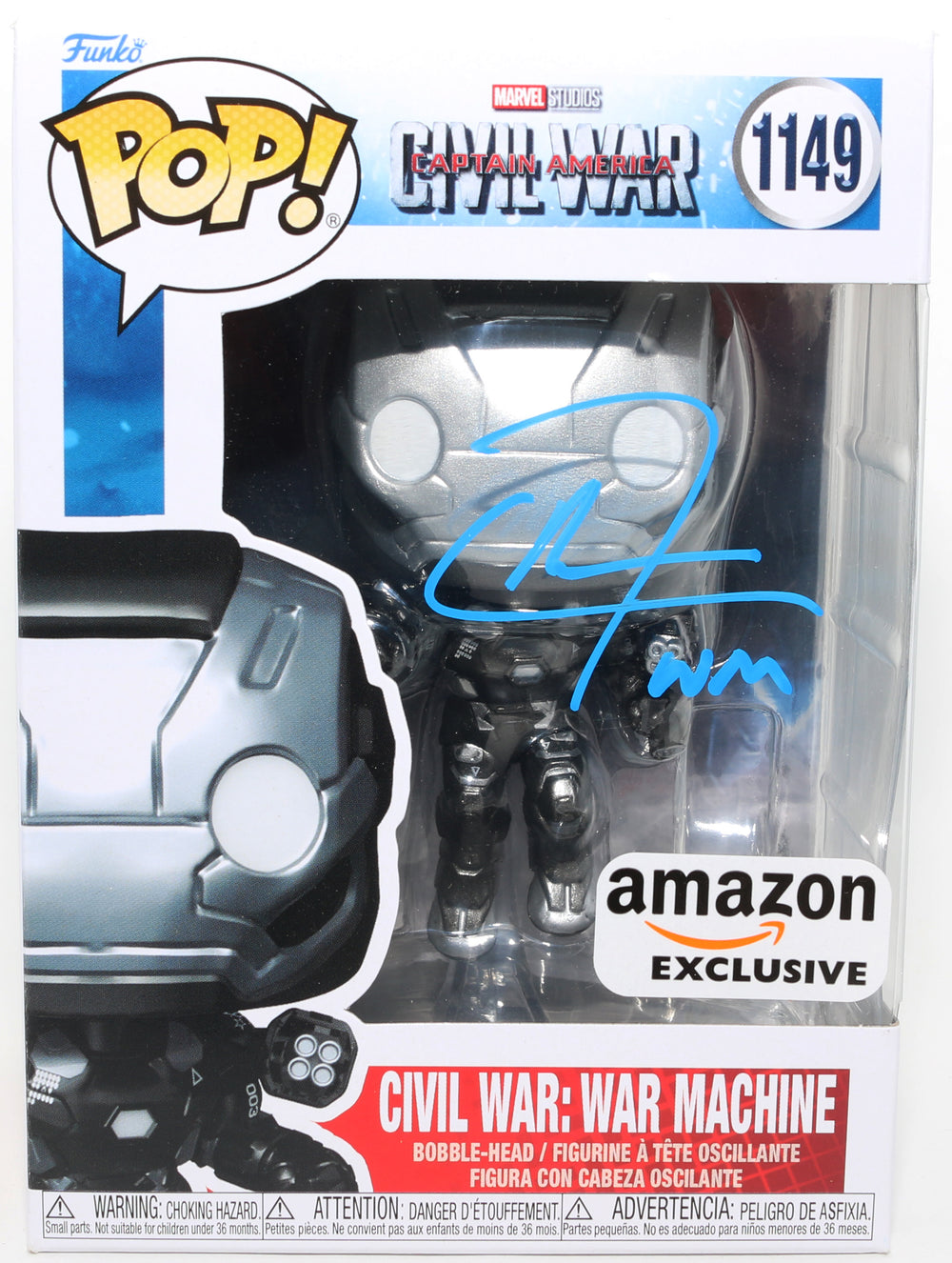 Don Cheadle as War Machine in Captain America: Civil War Amazon Exclusive Signed Funko POP! #1149 with Character Name