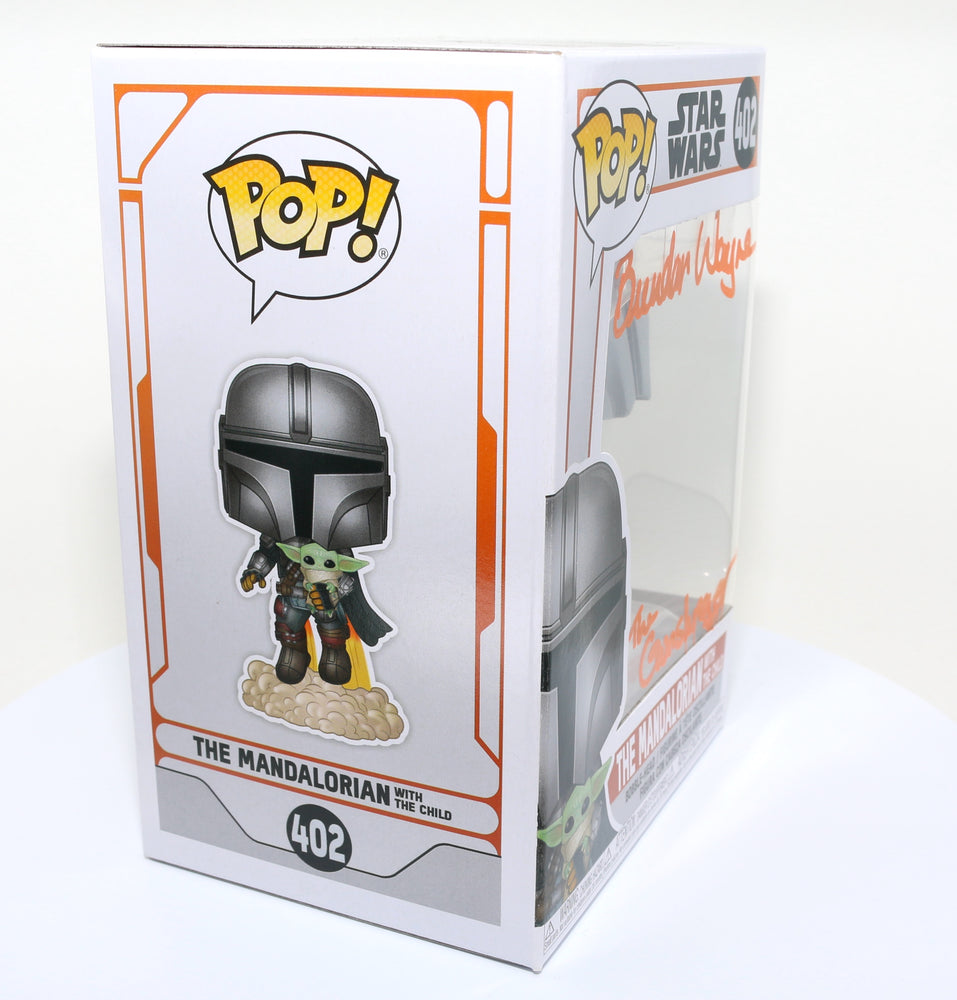 
                  
                    Brendan Wayne as The Mandalorian in Star Wars: The Mandalorian (SWAU Authenticated) Signed Funko POP! #402
                  
                