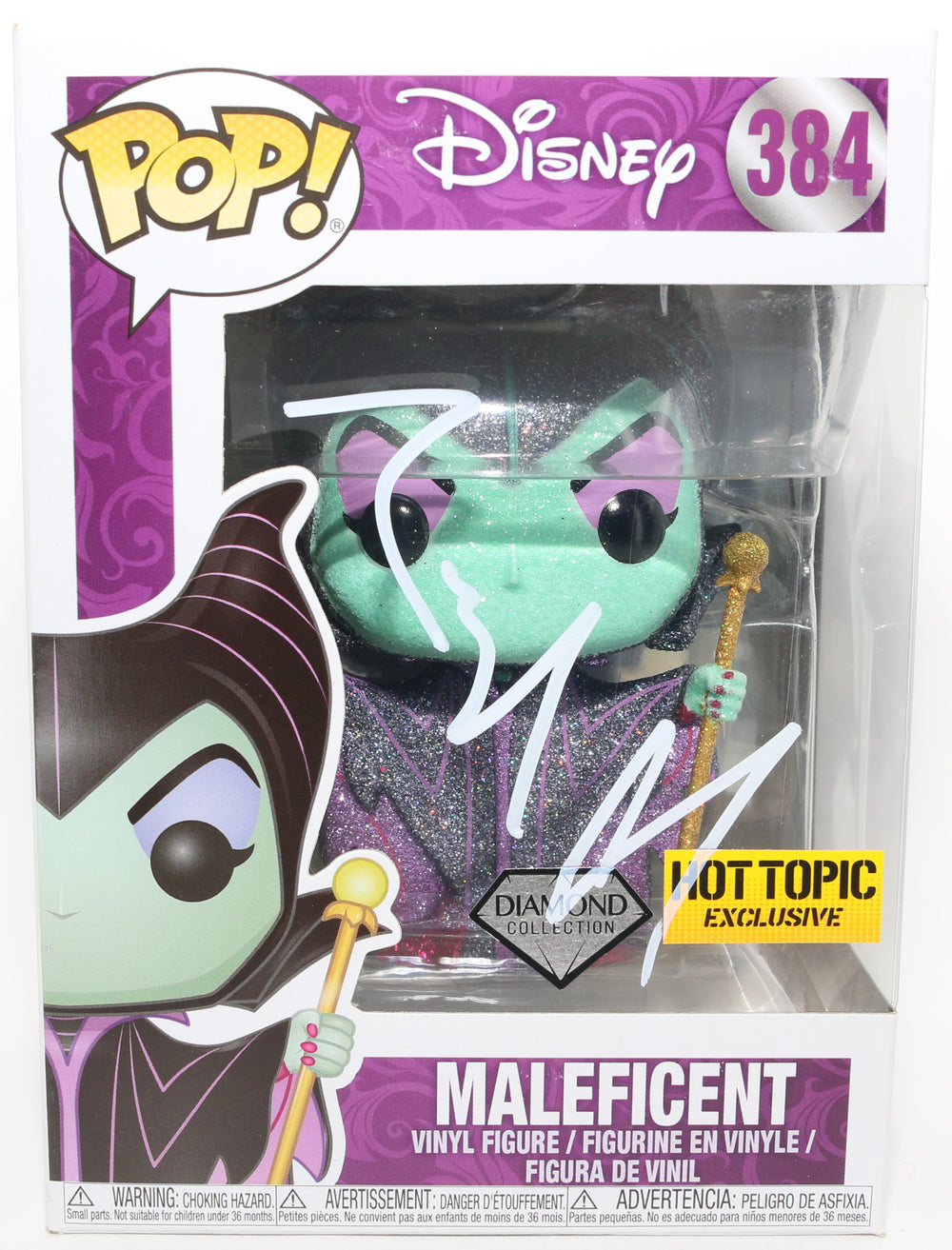 Angelina Jolie as Maleficent in Disney's Maleficent Diamond Collection Hot Topic Exclusive Signed Funko POP! #384