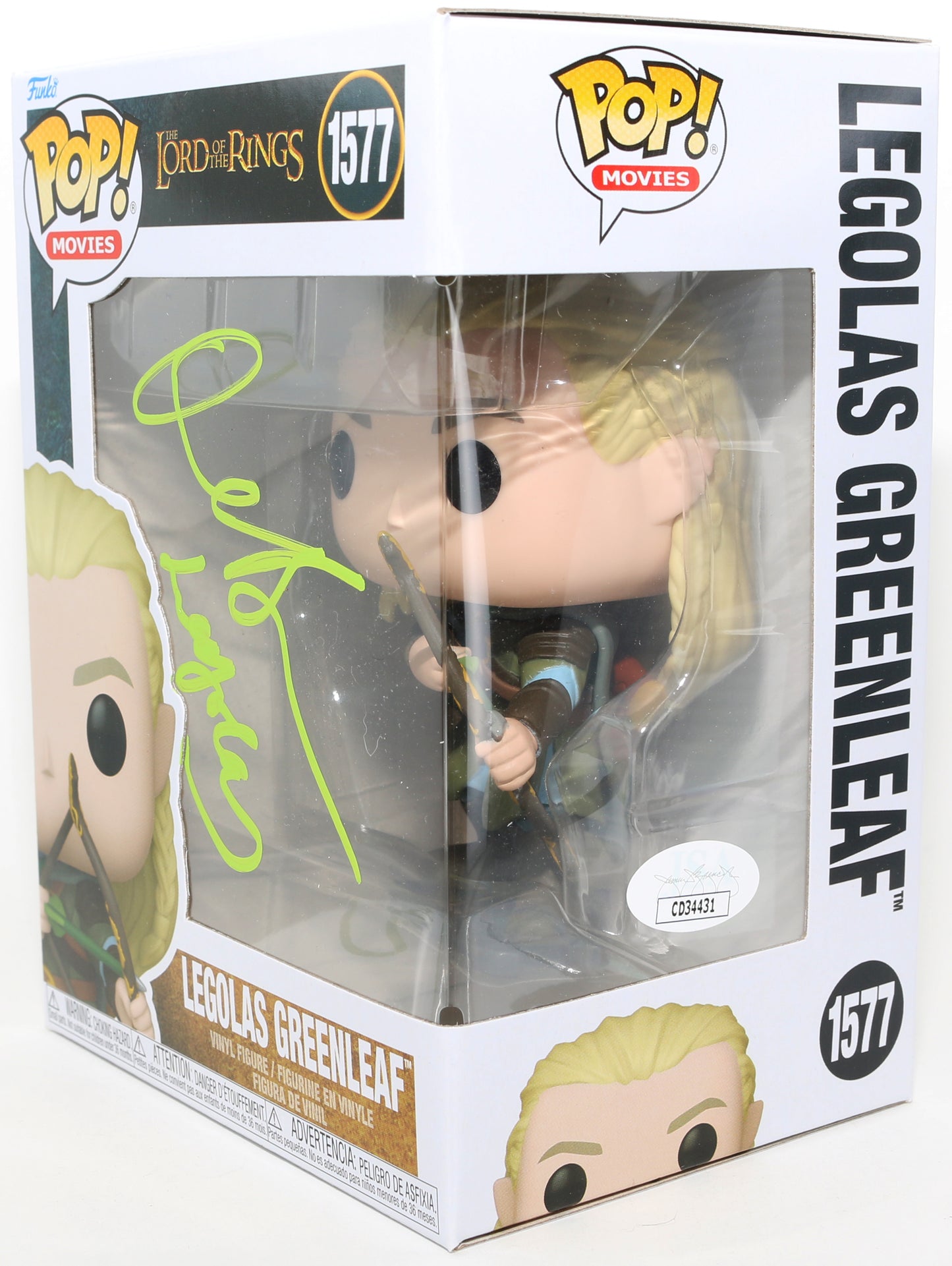 
                  
                    Orlando Bloom as Legolas in The Lord of the Rings (JSA) Signed Funko POP! #1577 with Character Name
                  
                