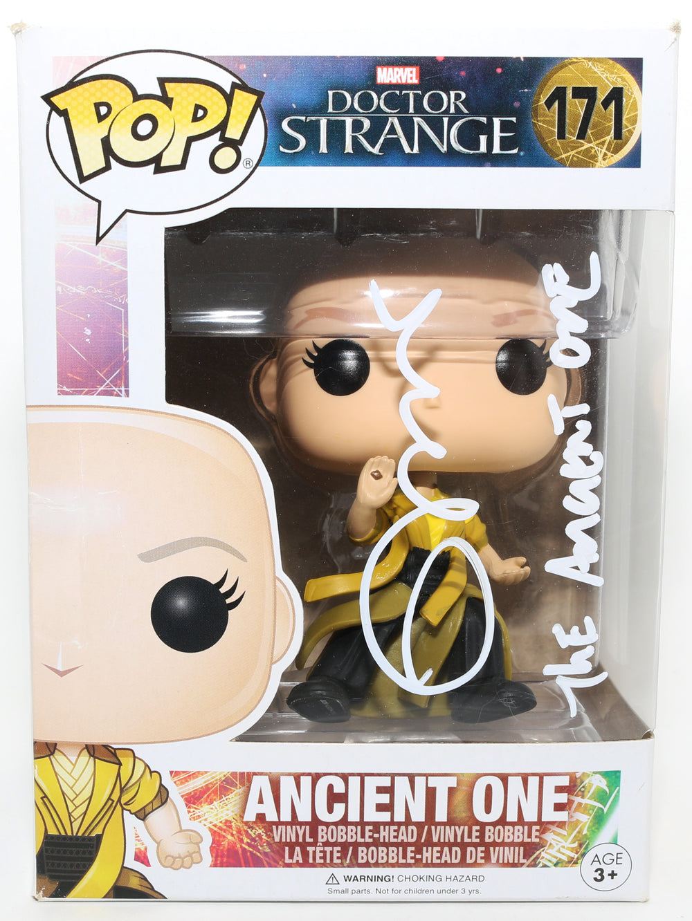 Tilda Swinton as The Ancient One in Doctor Strange Signed Funko POP! #171 with Character Name