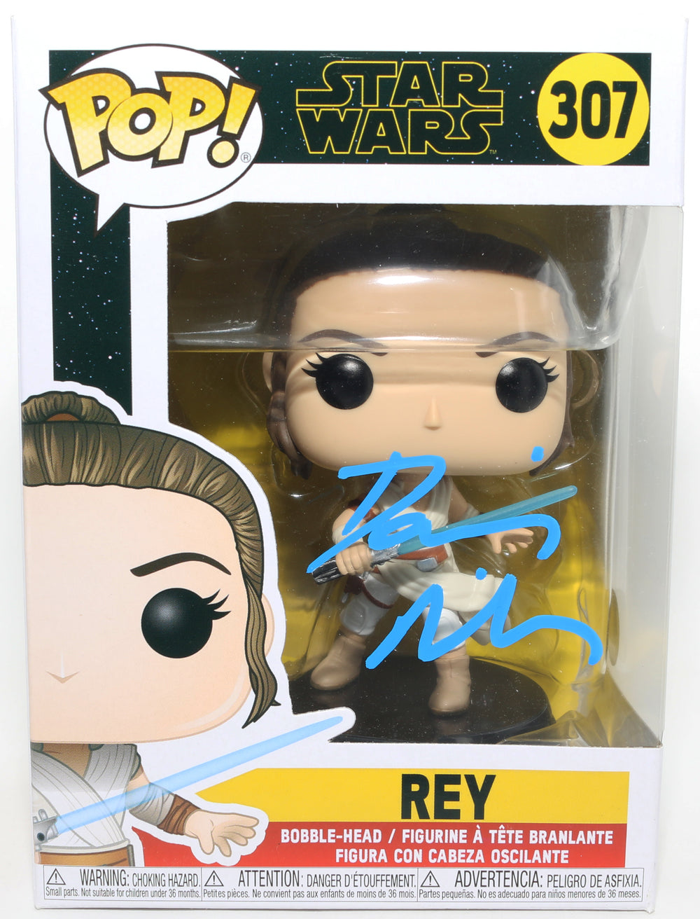 Daisy Ridley as Rey in Star Wars: The Rise of Skywalker (Beckett) Signed Funko POP! #307