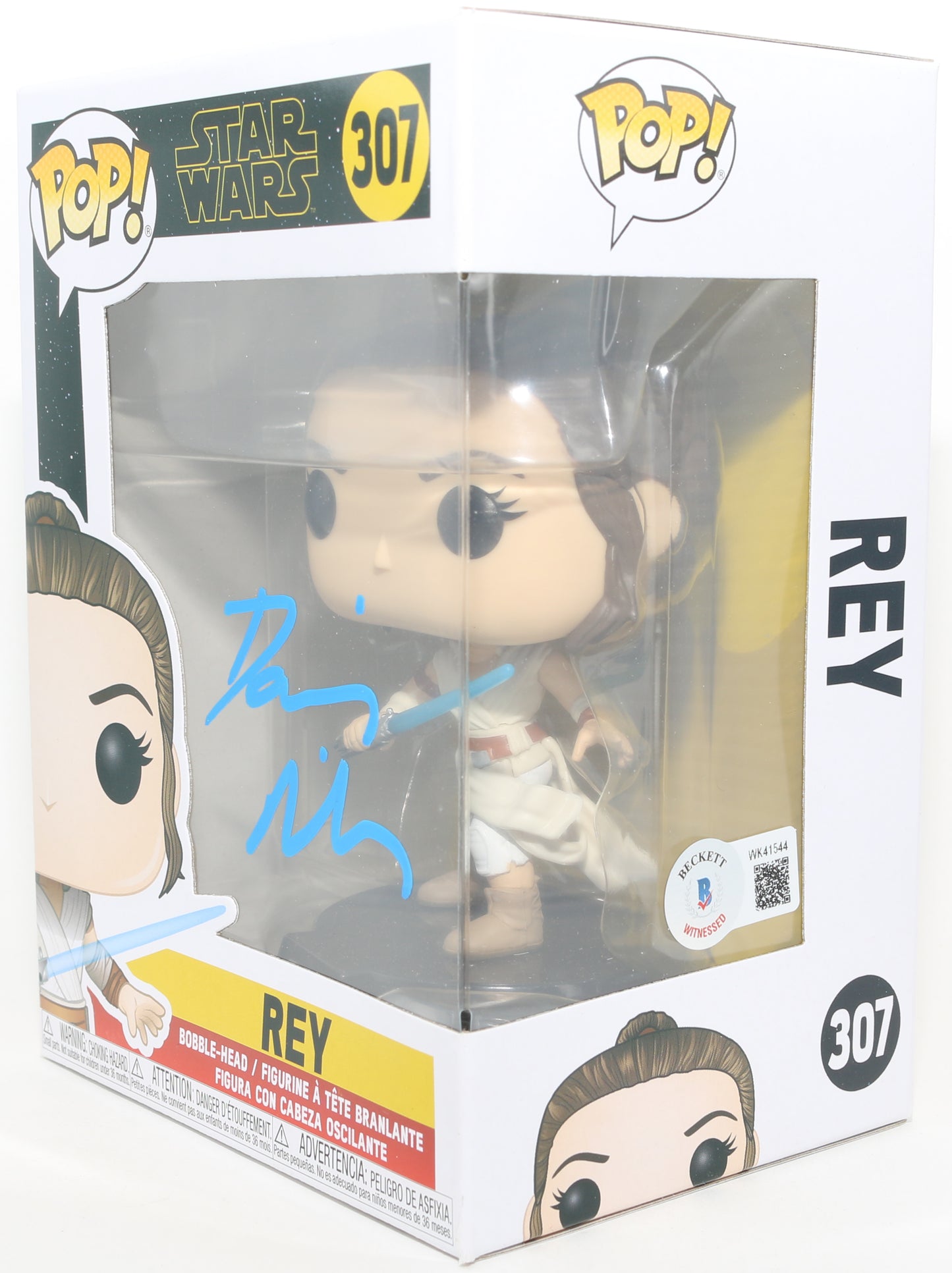 
                  
                    Daisy Ridley as Rey in Star Wars: The Rise of Skywalker (Beckett) Signed Funko POP! #307
                  
                