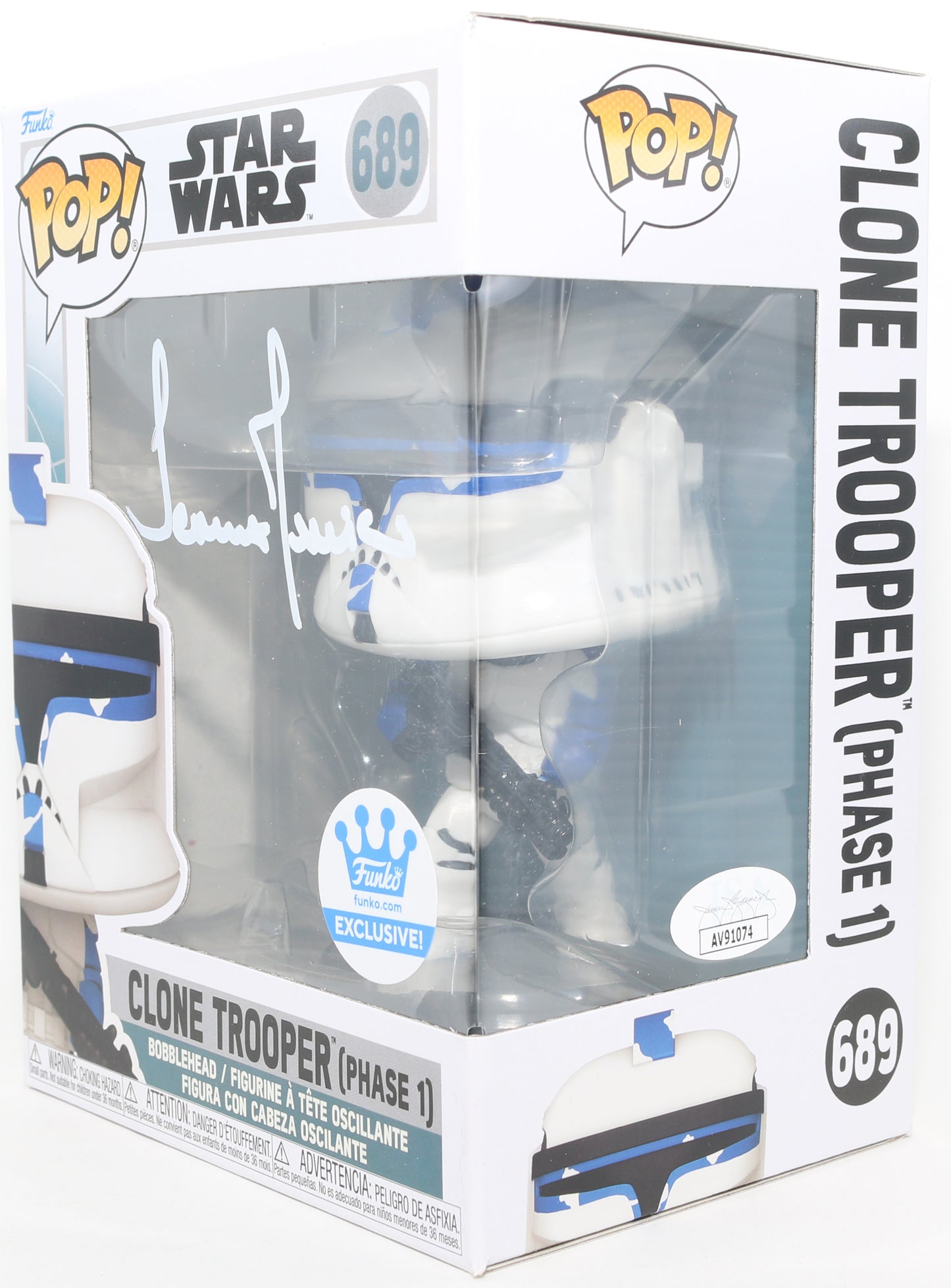 
                  
                    Temuera Morrison as Clone Trooper [Phase 1] in Star Wars: Ahsoka Funko Store Exclusive (JSA) Signed Funko POP! #689
                  
                