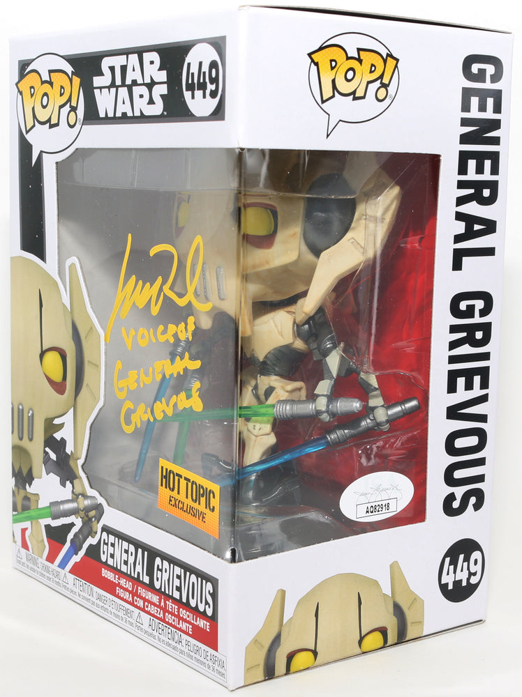 
                  
                    Matthew Wood as General Grievous in Star Wars Episode III: Revenge of the Sith Hot Topic Exclusive (JSA) Signed Funko POP!  #449 with Character Name
                  
                