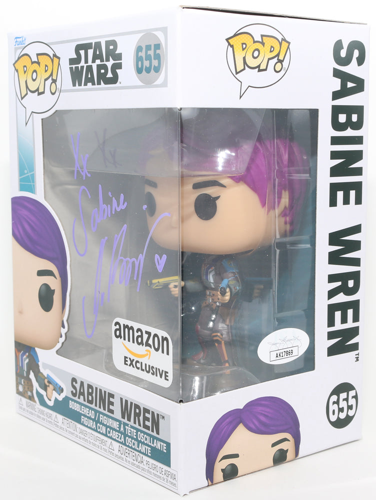 
                  
                    Natasha Liu Bordizzo as Sabine Wren in Star Wars: Ahsoka Amazon Exclusive (JSA) Signed Funko POP! #655 with Character Name
                  
                