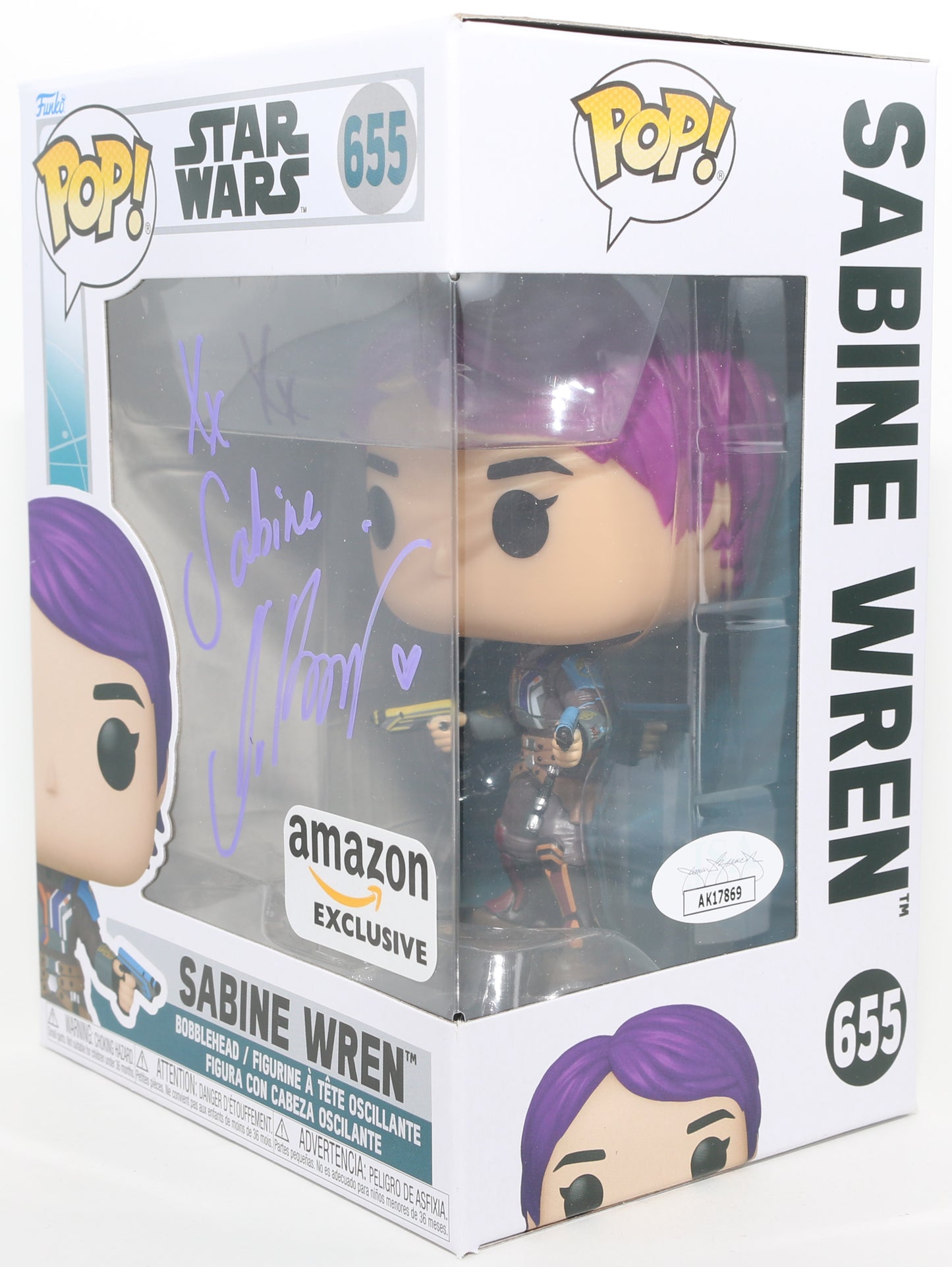 
                  
                    Natasha Liu Bordizzo as Sabine Wren in Star Wars: Ahsoka Amazon Exclusive (JSA) Signed Funko POP! #655 with Character Name
                  
                