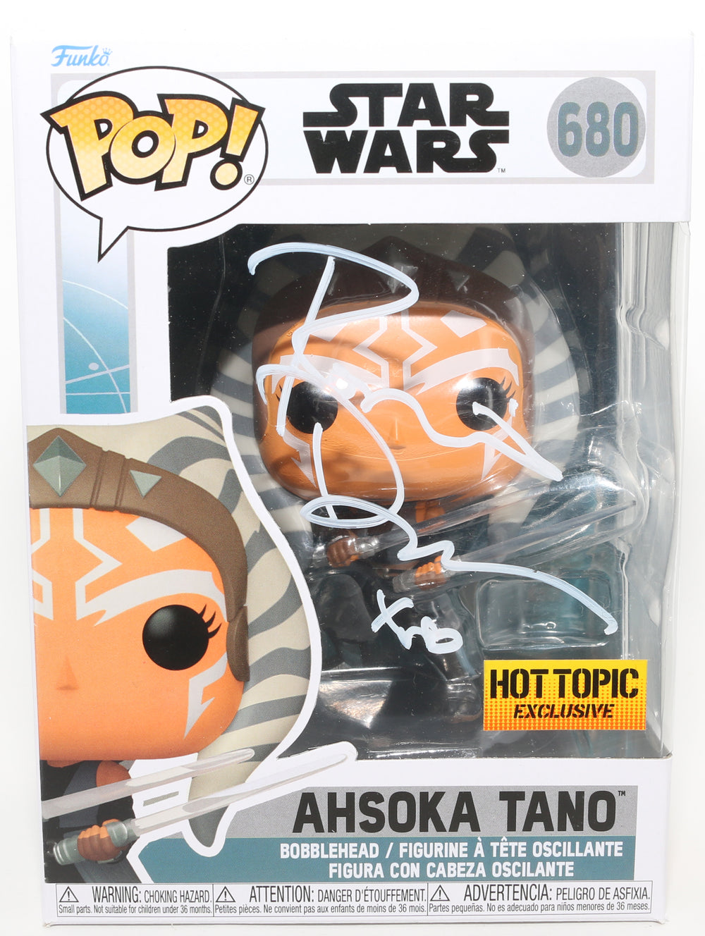 Rosario Dawson as Ahsoka Tano in Star Wars: Ahsoka Hot Topic Exclusive (Official Pix) Signed Funko POP! #680