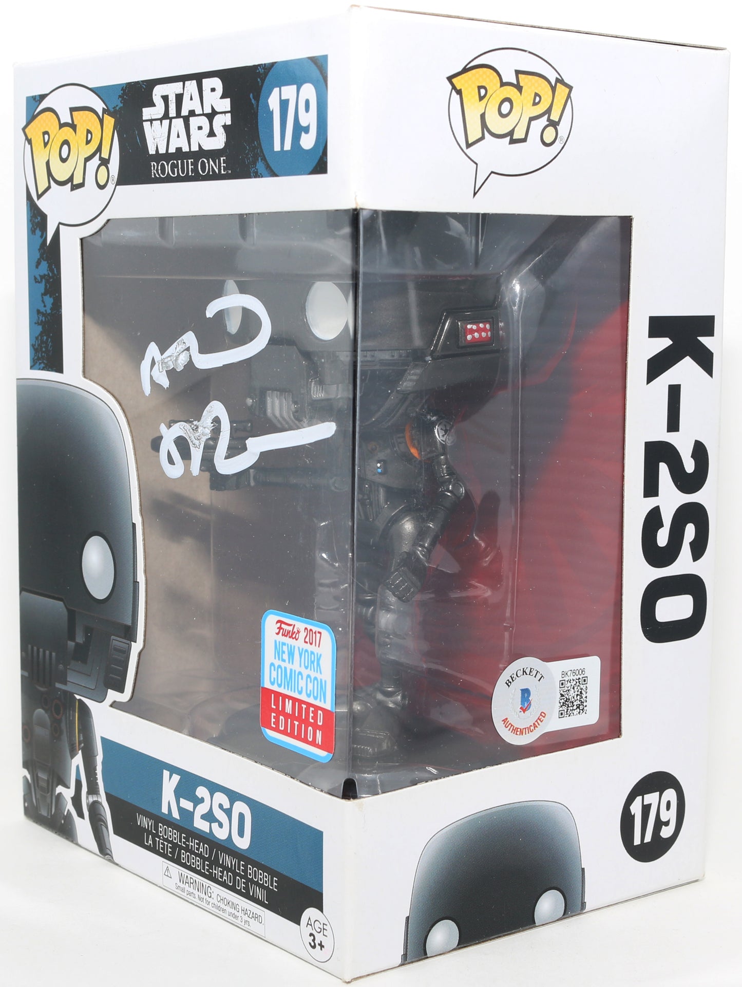 
                  
                    Alan Tudyk as K-2SO in Rogue One: A Star Wars Story 2017 New York Comic Con Limited Edition (Beckett) Signed Funko POP! #179
                  
                
