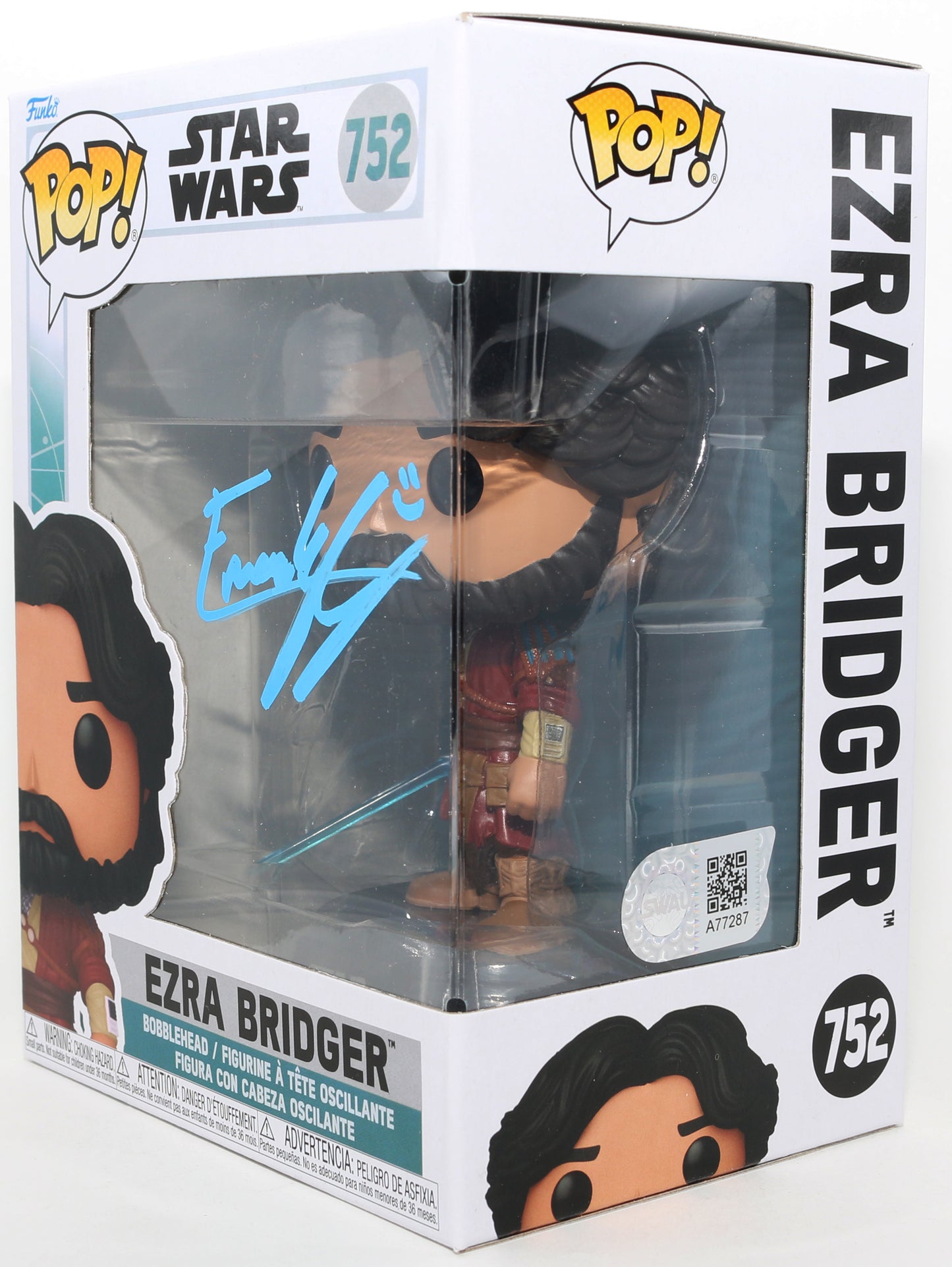
                  
                    Eman Esfandi as Ezra Bridger in Star Wars: Ahsoka (SWAU) Signed Funko POP! #752
                  
                