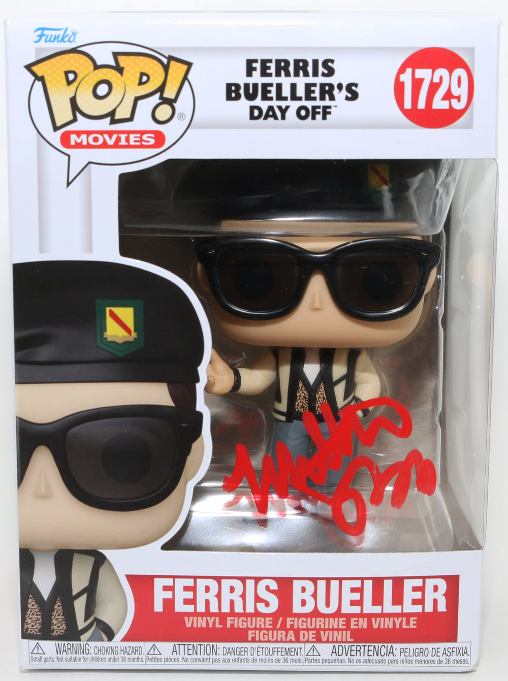 Matthew Broderick as Ferris Bueller in Ferris Bueller's Day Off Signed Funko POP! #1729
