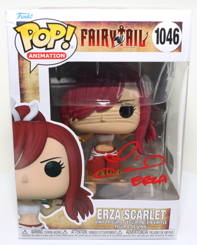 
                  
                    Colleen Clinkenbeard as Erza Scarlet in Fairy Tail (SWAU Authenticated) Signed POP! Funko #1046
                  
                