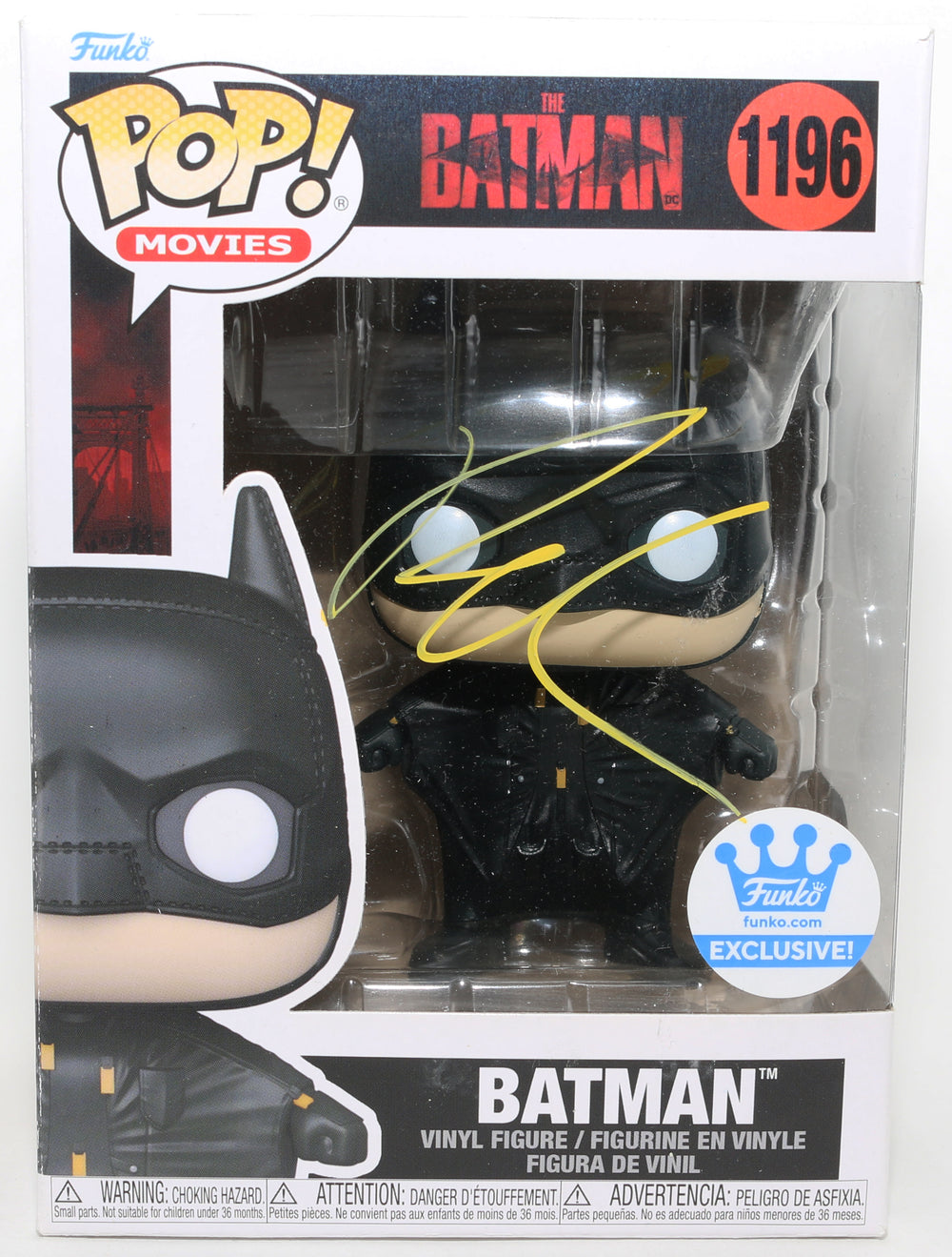 Robert Pattinson as Batman in The Batman Funko Store Exclusive (SWAU) Signed Funko POP! #1196