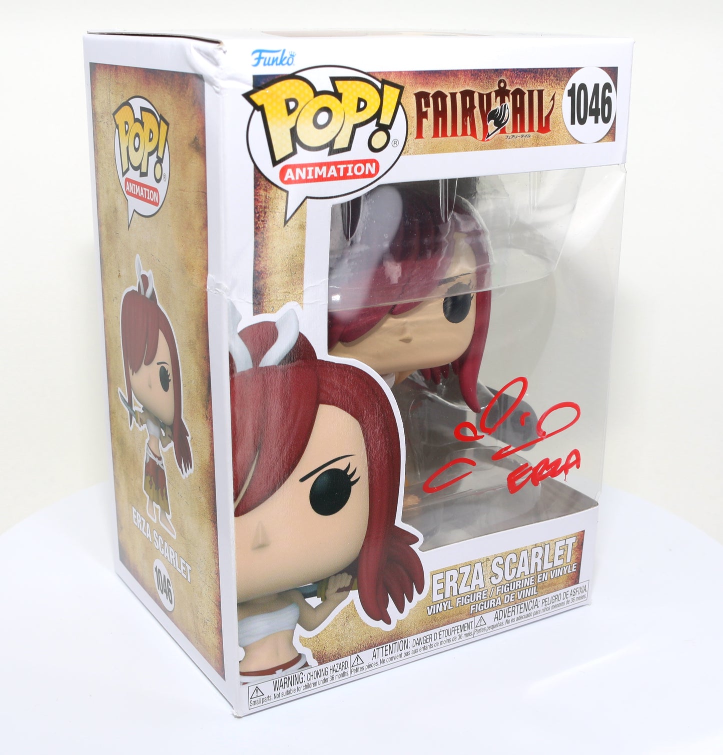
                  
                    Colleen Clinkenbeard as Erza Scarlet in Fairy Tail (SWAU Authenticated) Signed POP! Funko #1046
                  
                