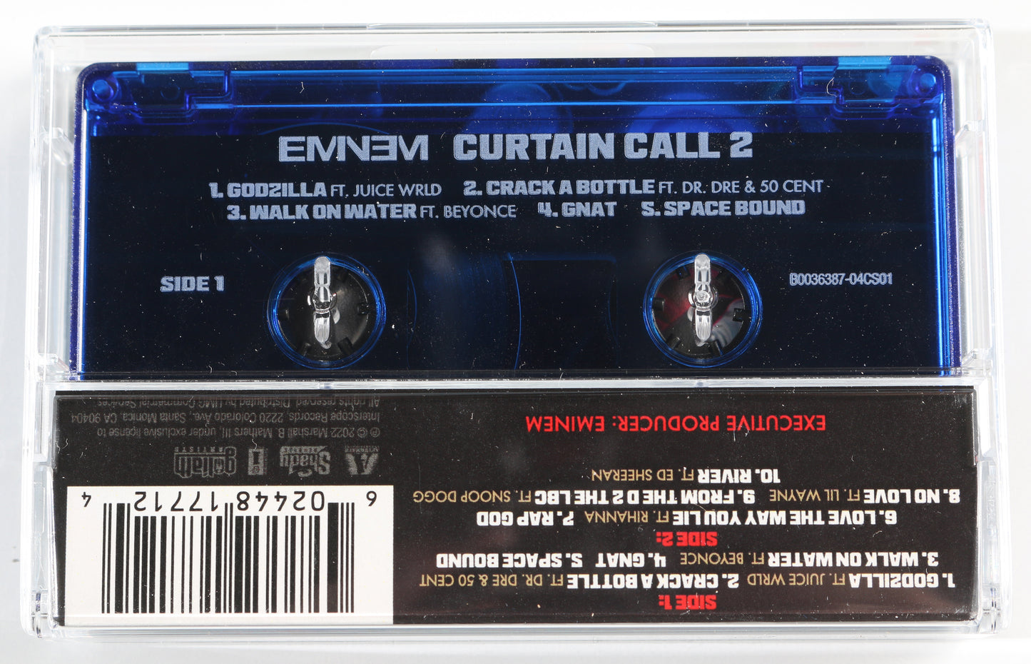
                  
                    Curtain Call 2 Blue Cassette Tape Signed by Eminem
                  
                