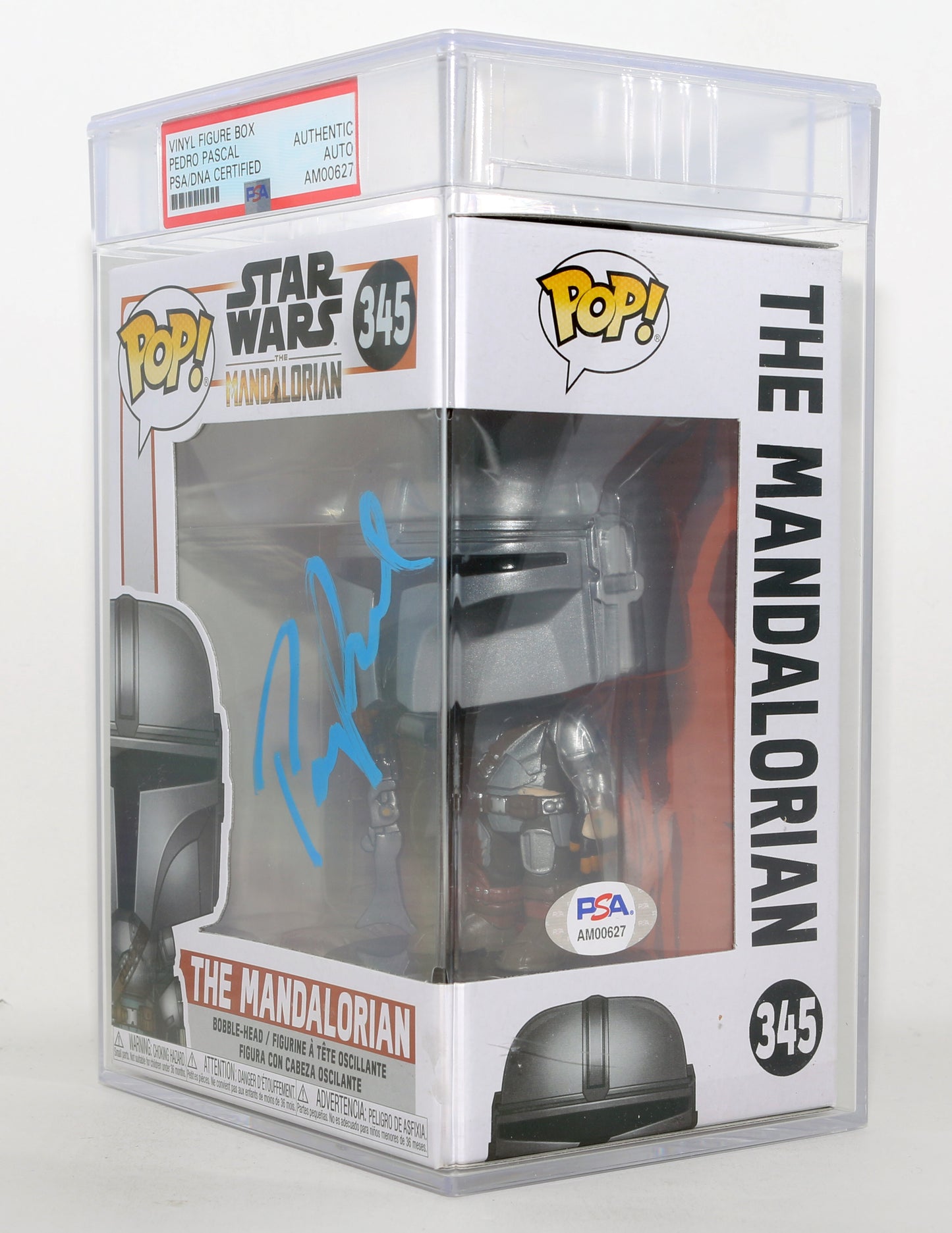 
                  
                    Pedro Pascal as The Mandalorian in Star Wars: The Mandalorian (PSA Encapsulated) Signed Funko POP! #345
                  
                