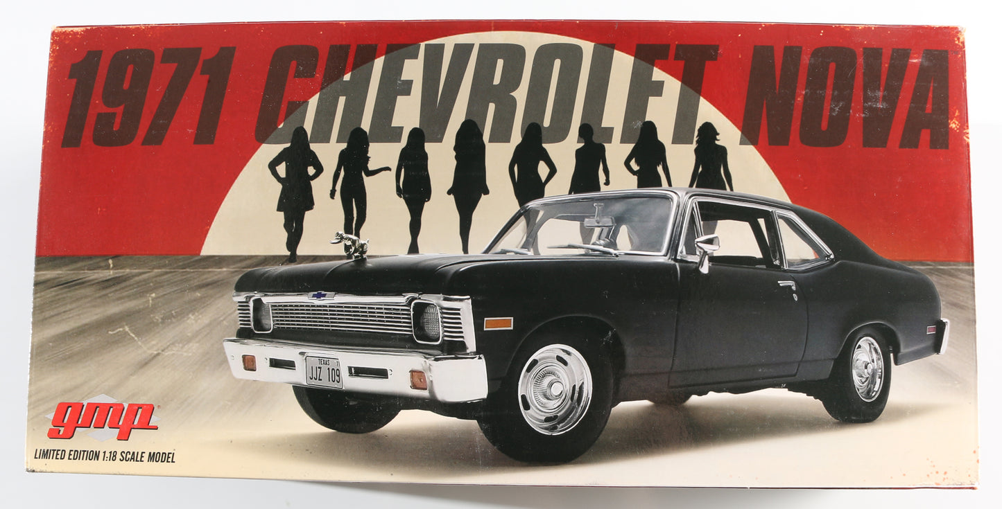 
                  
                    Rosario Dawson as Abernathy Ross in Quentin Tarantino's Death Proof Signed GMP 1:18 Scale Model 1971 Chevy Nova Car with Character Name
                  
                