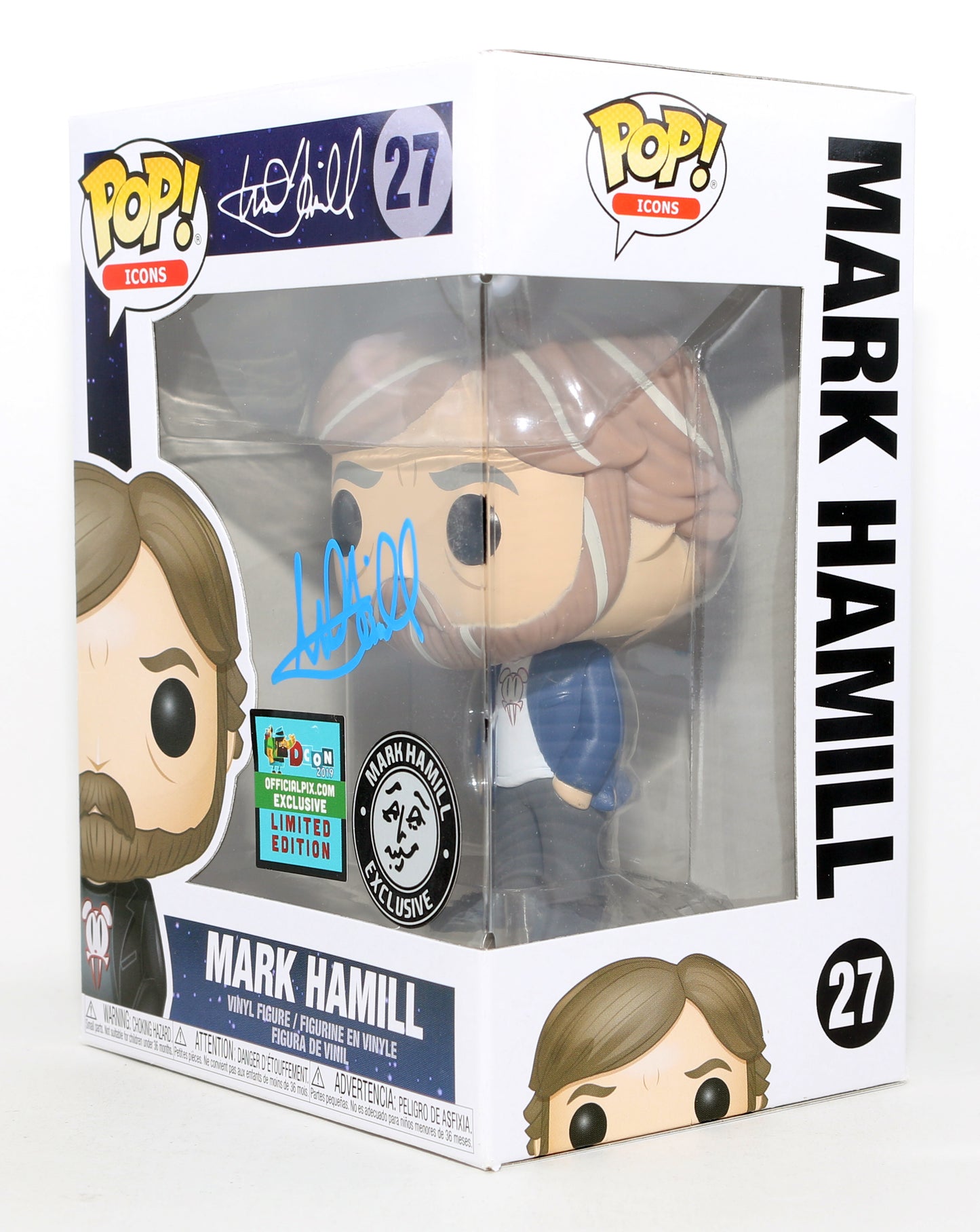 
                  
                    Mark Hamill Official Pix/Mark Hamill Exclusive 2019 D-Con Edition Signed Funko POP! #27
                  
                