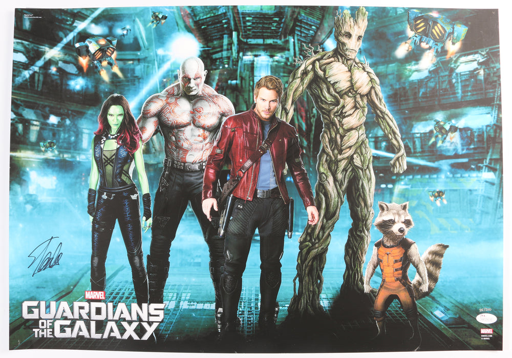 Stan Lee Co-creator & Former Editor-in-chief of Marvel Comics / Xandarian Ladies' Man in Guardians of the Galaxy Signed 24x14 Poster